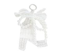 AOOOWER Pearls Lace Bowknot Charm Keychains Sweet Lovely Pendant Hangings Ornament Keyring Backpack Decoration for Women