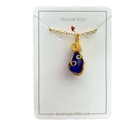 AOOOWER Sea Glass Pendant Necklace Wire Wrapped Beach Neckchain Ocean Themed Jewelry