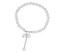 AOOOWER Simple Baroque Style Single Layer Imitation Pearls Necklace with Geometric Alloy Pendant for Fashion Forward Women