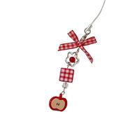 AOOOWER Strudy Beaded Bowknot Keyrings with Furry Sphere 3D Heart Racket Keychain for Tennis and Badminton
