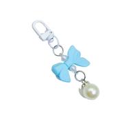 AOOOWER Stylish Candy Colored Bowknot Pearls Cellphone Charm Lanyard Ornaments Short Dangle Detailing Pendant Phone Jewelry Gift Delicate Bowknot Pendant For Smartphone