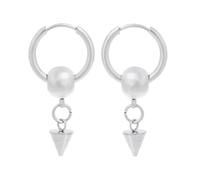 AOOOWER Stylish Cone Rivet Dangle Earrings Unique Pendant Earrings Stainless Steel Drop Earrings Fashion Ear Clip