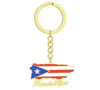 AOOOWER Stylish Puerto Flag Keychain Accessory Keyrings Hangings Souvenir for Travelers and Fashion