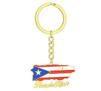 AOOOWER Stylish Puerto Flag Keychain Accessory Keyrings Hangings Souvenir for Travelers and Fashion