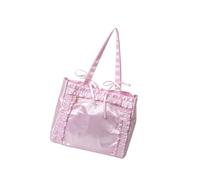 AOOOWER Transparent Shoulder Bag Fashion Itabag Clear Window for Pins Anime Display Toted Handbag for Women Girls Gifts Transparent Toted