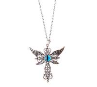 AOOOWER Unique Winged Crosses Pendant Necklace Delicate Demon Wing Crosses Necklace Neck Ornament for the Stylish Individuals