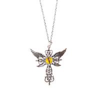 AOOOWER Unique Winged Crosses Pendant Necklace Delicate Demon Wing Crosses Necklace Neck Ornament for the Stylish Individuals