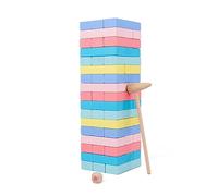 AOOOWER Wood Down Tower for Family Tumbling Block Balance Stacking Toy for Kids Hand-Eye Coordination Birthday Gift Balance Block Toy for Party