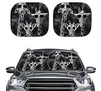 Aoopistc Cool Animal Giraffe Car Windshield Sun Shade, Keep Interior Cool, Universal Sunlight Visor - 28.5 x 25.5 inch