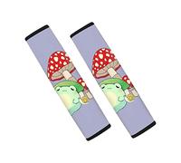 Aoopistc Frog Mushroom Seat Belt Pads Cover 2 Packs Comfort Car Seat Belt Strap Covers, Purple, Cute Cartoon Snails Print Shoulder Strap Pad Protection for Women Girl Boy, Universal Fit