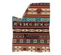 Aoopistc Name Throw Blanket Southwest Native Tribal American Aztec Horse Flannel Blanket Ultra Sofa Cozy Blankets for Bed Couch Sofa Hotel Add Your Names Personalized Blanket, Accessories