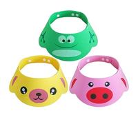 AOOPOO 3PCS Baby Shower Hat Safety Visor, Adjustable Bath Hat, Baby Shampoo Hat