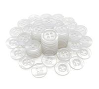 AOOPOO 400/1000 Pcs 11.5/12.5/15/18mm White Mother-of-Pearl-Effect Resin Sew-On Buttons, 4-Hole Round Replacement Buttons for Cardigans, DIY Crafts, Decorating, Coats, Clothing and Shirts