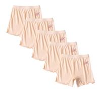 AOOPOO 5 Pack Girls Cotton Boxers Knickers, Soft Modal Boyshort Underwear Shorts Kids Dance Shorts Knickers Set, School Gym Sports Yoga Cycling Short for Girls 2-15 Years Skin