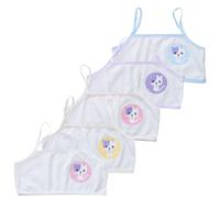 AOOPOO 5 Pack Girls Sports Bra, Cotton Crop Tops for Girls, Soft Comfortable Non-Padded First Bras, Wireless Seamless Bras Underwear for Kids Teens Ages 6-16