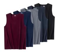 AOOPOO 5 Pack Mens Winter Underwear Vest, Double-Sided Thermal Tank Top for Men, Moisture-Wicking Winter Fleece Thermal Underwear Sleeveless Tank Base Layer Vest for Warming