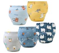 AOOPOO 5 Pack Potty Training Pants for Toddlers Boys Girls, Cotton Learning Designs Underwear Pants Absorbent Breathable Potty Training Underwear for Boys Girls 0-3T
