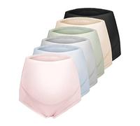 AOOPOO 6 Pack Maternity Cotton Support Belly Briefs, High Waist Pregnancy,Maternity Knickers Over Bump Seamless, Cotton Maternity High Waist Belly Support Pregnancy Panties Underwear, Adjustable S-XL