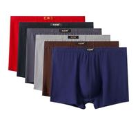AOOPOO 6 Pack Men's Cotton Underwear Middle-Aged and Elderly Male Plus Size High Waist Breathable Boxer Shorts, Cotton Men's Boxer Shorts Underwear, Loose Fit Soft Stretchy Trunks, L-7XL