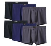 AOOPOO 6 Pack Men's Cotton Underwear Middle-Aged and Elderly Male Plus Size High Waist Breathable Boxer Shorts, Cotton Men's Boxer Shorts Underwear, Loose Fit Soft Stretchy Trunks, L-7XL