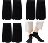 AOOPOO 8 Pairs Tabi Flip Flop Socks for Men Geta Cotton Men's Low Cut Non Slip Ankle Sock Casual Japanese Split Toe Tabi japanese Socks Elastic for Men, Multicolour