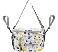 AOOPOO Baby Pushchair Organiser, Insulated Cup Holder, Durable Fabric, Adjustable Shoulder Strap, Large Capacity for Baby Essentials, Compact Design Fits Any Buggy Handlebar, Waterproof