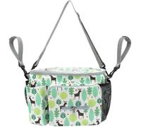 AOOPOO Baby Pushchair Organiser, Insulated Cup Holder, Durable Fabric, Adjustable Shoulder Strap, Large Capacity for Baby Essentials, Compact Design Fits Any Buggy Handlebar, Waterproof