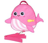 AOOPOO Baby Toddler Walking Safety Backpack Little Kid Child Anti-Lost Harness Strap Bag with Safety Reins Leash Belt for 1-3 Years Boys and Girls (Whale Pink)