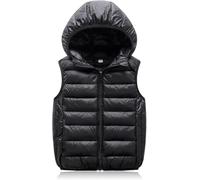 AOOPOO Boys Girls Vest Kids Down Gilets Warm Jacket Thermal Sleeveless Coat Warm Windproof Outwear Outfits Padded with Hood Kids 2-10 Years Winter Hoodie Outwear Lightweight Body Warmer Gilets