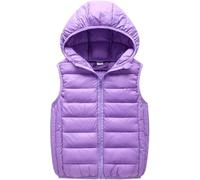 AOOPOO Boys Girls Vest Kids Down Gilets Warm Jacket Thermal Sleeveless Coat Warm Windproof Outwear Outfits Padded with Hood Kids 2-10 Years Winter Hoodie Outwear Lightweight Body Warmer Gilets