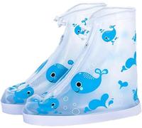 AOOPOO Children's Waterproof Shoe Covers Reusable Rain Shoe Covers,Cartoon Whale Zippered Rain Boots for Student Go To School Tourism Cycling Shoe Protector Covers Overshoes Rain Galoshes for Kids