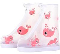 AOOPOO Children's Waterproof Shoe Covers Reusable Rain Shoe Covers,Cartoon Whale Zippered Rain Boots for Student Go To School Tourism Cycling Shoe Protector Covers Overshoes Rain Galoshes for Kids