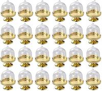 AOOPOO Cupcake Display Plate, 24 pcs Transparent Lid Mini Cake Stand Candy Holders for Chocolate Cheese Coconut Macaroons Rum Balls
