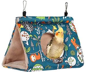 AOOPOO Hot Winter Parrot Nest for Parrots, Velvet Hammock Cabin Volatile Cage Hide Bed for Parrots, Waved Wigs Lovebird