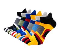 AOOPOO Men's 5 Fingers Socks Separated Toes Socks, Men's Finger Foot Socks Five Fingers Socks, Men's Cotton Low Sport Socks, Soft and Breathable, UK6-10, 6 Pairs