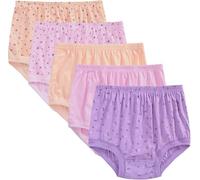 AOOPOO Pack of 5 Underpants Senior Ladies, 100% Cotton High Waist Briefs Oversize Loose Panties, Soft Breathable Comfortable Underwear for Women Middle and Older Age Panties Hipster, S-3XL