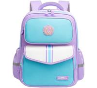 AOOPOO School Bags for Boys Girls Kids, Multi-Pocket Unisex Children Backpacks with Night Reflection, Colour Blocks Primary Bookbags Lightweight and Waterproof Spacious Nylon