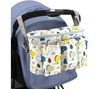 AOOPOO Universal Pram Organiser, Multi-Function Changing Organizer Waterproof Baby Stroller Bag Organizer with Cup Holder, Must-Have Pram and Stroller Accessory
