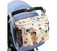 AOOPOO Universal Pram Organiser, Multi-Function Changing Organizer Waterproof Baby Stroller Bag Organizer with Cup Holder, Must-Have Pram and Stroller Accessory