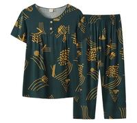 AOOPOO Women's Elegant Tracksuits Plus Sizes Complete Set Sporty Trousers and Top Two-Piece Tracksuit for Seniors Casual Short Sleeves Lightweight Curvy Set 2 Pieces Cotton Comfortable