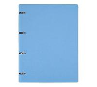 Aoory A4 Binder Ruled Notebook Executive Refillable Planner Round Ring Binder Leather Cover Notepad - Blue and Orange