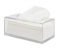 aoory Tissue Box Holder Cover Sturdy Rectangular Napkin Dispenser Tissue Box Cover, Acrylic Tissue Holder Box Tissue Storage Box for House,Bathroom,Table,Office (Clear)