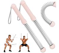 AOOSA 2PCS Ropeless Battle Ropes, Weighted Cordless Battle Ropes for Home Workout, Portable Silent Training Rope Fitness Equipment for Full Body Toning, Low-Impact Workout, Strength & HIIT, Pink
