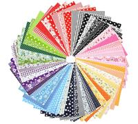 AOOSA 56pcs Fabric Bundles, 9.8"x9.8" Cotton Quilting Fabric Squares, Precut Multi-Color and Different Pattern, Soft Durable Fabric Bundles for Quilting, Sewing, DIY Crafts, Mask, Home Décor