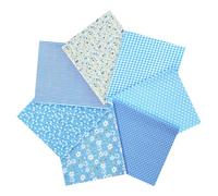 AOOSA 7pcs Fabric Bundles, 20"x20" Cotton Quilting Fabric Squares, Soft Durable Material & Stylish Patterns, Floral Precut Squares Patchwork for Quilting, Sewing, DIY Crafts, Mask, Home Décor, Blue
