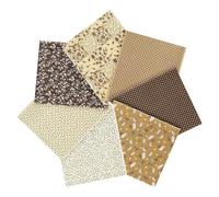 AOOSA 7pcs Fabric Bundles, 20"x20" Cotton Quilting Fabric Squares, Soft Durable Material & Stylish Patterns, Floral Precut Squares Patchwork for Quilting, Sewing, DIY Crafts, Mask, Home Décor, Brown