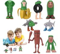 AOOSA 8PCS Italian Brainrot Action Figures Set, Tung Tung Tung Sahur Figures, Funny Tralalero Tralala Toy Desk Decor, Creative Shark, Monkey and More Collectible Animal Figure Gift for Kids & Adults