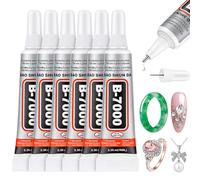 AOOSA B7000 Super Glue, 6x10ml/0.3fl.oz Craft Glue Clear Adhesive for Jewelry Making, Rhinestones Craft, Nail Art, Shoes Phone Repair, Fabric, Wood, Glass, Metal