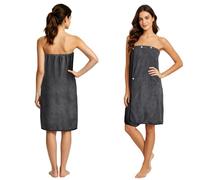 AOOSA Bath Towel Body Wrap for Women, Quick Dry Microfibre Bath Wrap Towel | Strong Absorption Wearable Bath Towel Dress, Adjustable Snap Closure Bath Skirt for Sauna Spa Hotel Gym, Dark Gray(80*145cm)