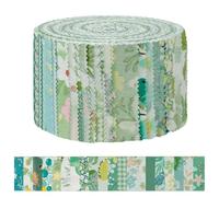AOOSA Jelly Roll Fabric Strips for Quilting, 40 Strip Cotton Quilting Fabric 2.5 x 44 Inch, Precut Strips with 20 Assorted Floral Prints, Fabric Jelly Rolls for Sewing, Blanket, DIY Crafts, Sage Green
